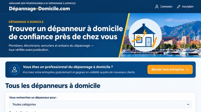 Capture d'écran du site Dépannage-Domicile.com